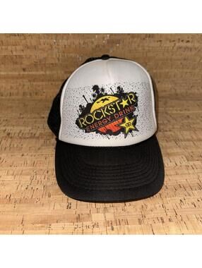 Y2K Rockstar Energy Drink Hat with yellow star logo and 'ENERGY DRINK' text